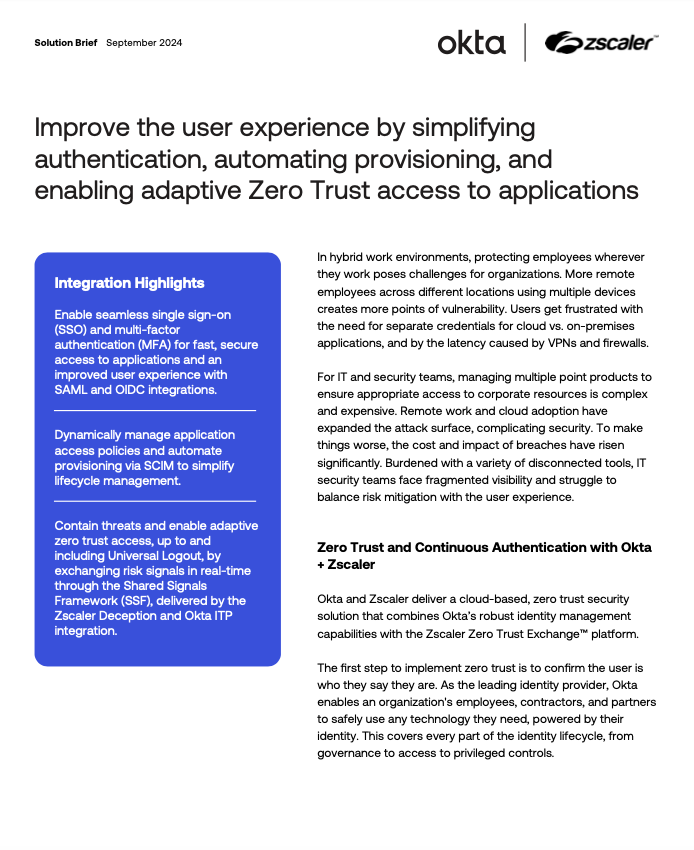 Simplify authentication, automate provisioning, and enable Zero Trust ...